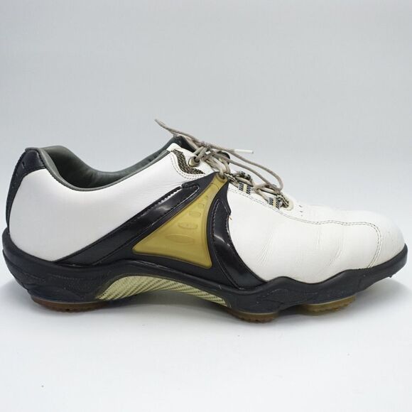 Footjoy Dryjoys 53516 Cleats Shoes Men's Size US 11M White/Black Spikes Lace Up - Picture 1 of 9